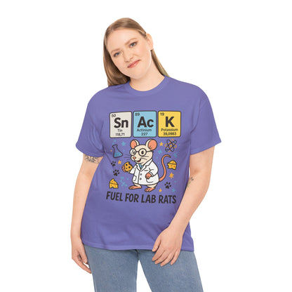 Funny Womens Science T-Shirt,Periodic Table Tee, Fuel for Lab Rats Nerdy Shirt, Gifts for STEM Lovers, Quirky Science Apparel