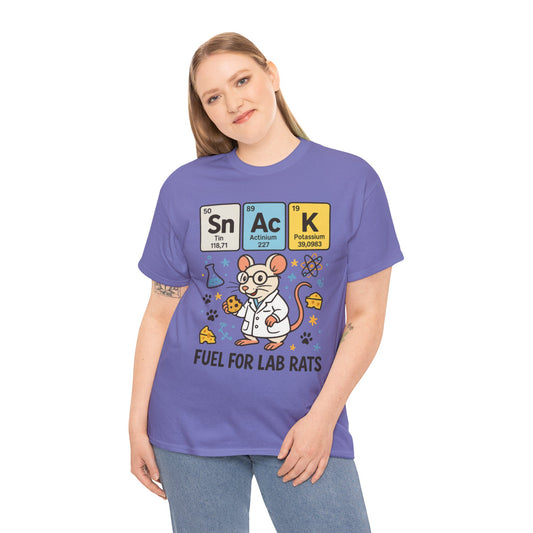 Funny Womens Science T-Shirt,Periodic Table Tee, Fuel for Lab Rats Nerdy Shirt, Gifts for STEM Lovers, Quirky Science Apparel