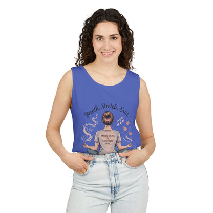 Zen Sarcastic Tank Top, Unisex Meditation Shirt, Breath Stretch Exist Tee, Yoga Apparel, Gift for Mindfulness Lovers