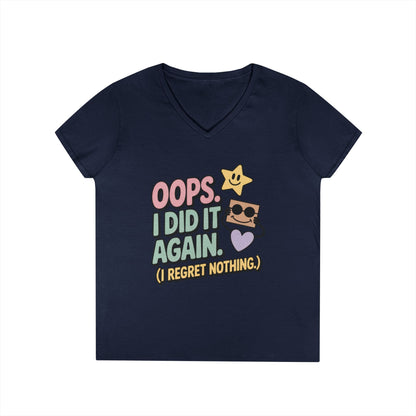 Oops! I Did It Again Ladies' V-Neck T-Shirt, Fun Casual Tee, Perfect Gift, Casual Statement Wear, Positive Message Women's T-Shirt
