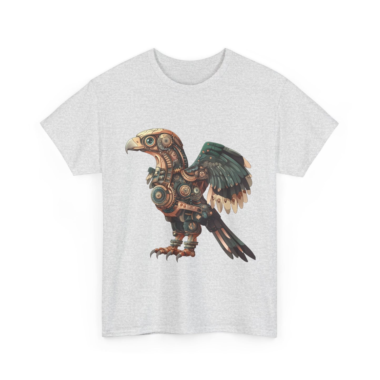 Steampunk Eagle Mens Tee, Cotton Tee with Mechanical Bird Design, Vintage Graphic Shirt, Gift for Bird Lovers, Unique Art Apparel