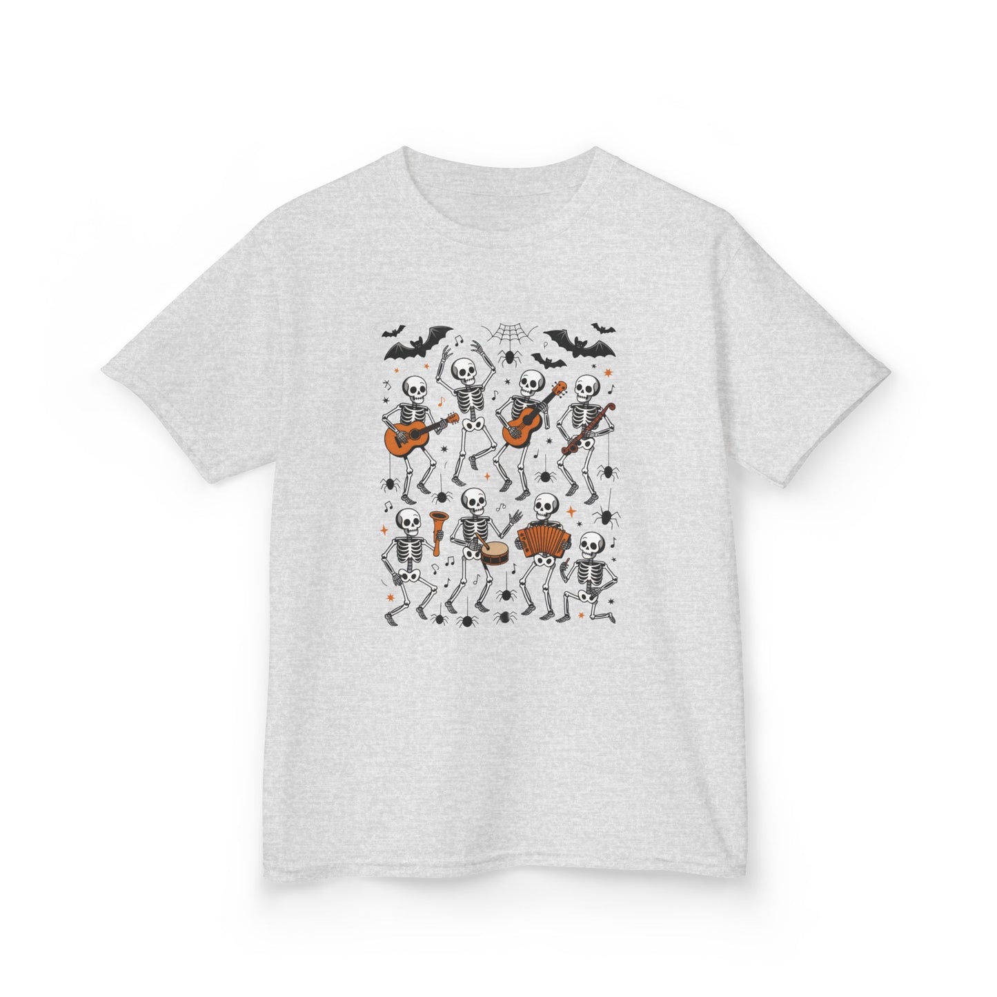 Cute Dancing Skeleton Halloween T-Shirt for Girls Boys, Funny Spooky Band Tee, Kids Halloween Party Top, Cute Fall Outfit Gift