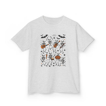 Cute Dancing Skeleton Halloween T-Shirt for Girls Boys, Funny Spooky Band Tee, Kids Halloween Party Top, Cute Fall Outfit Gift