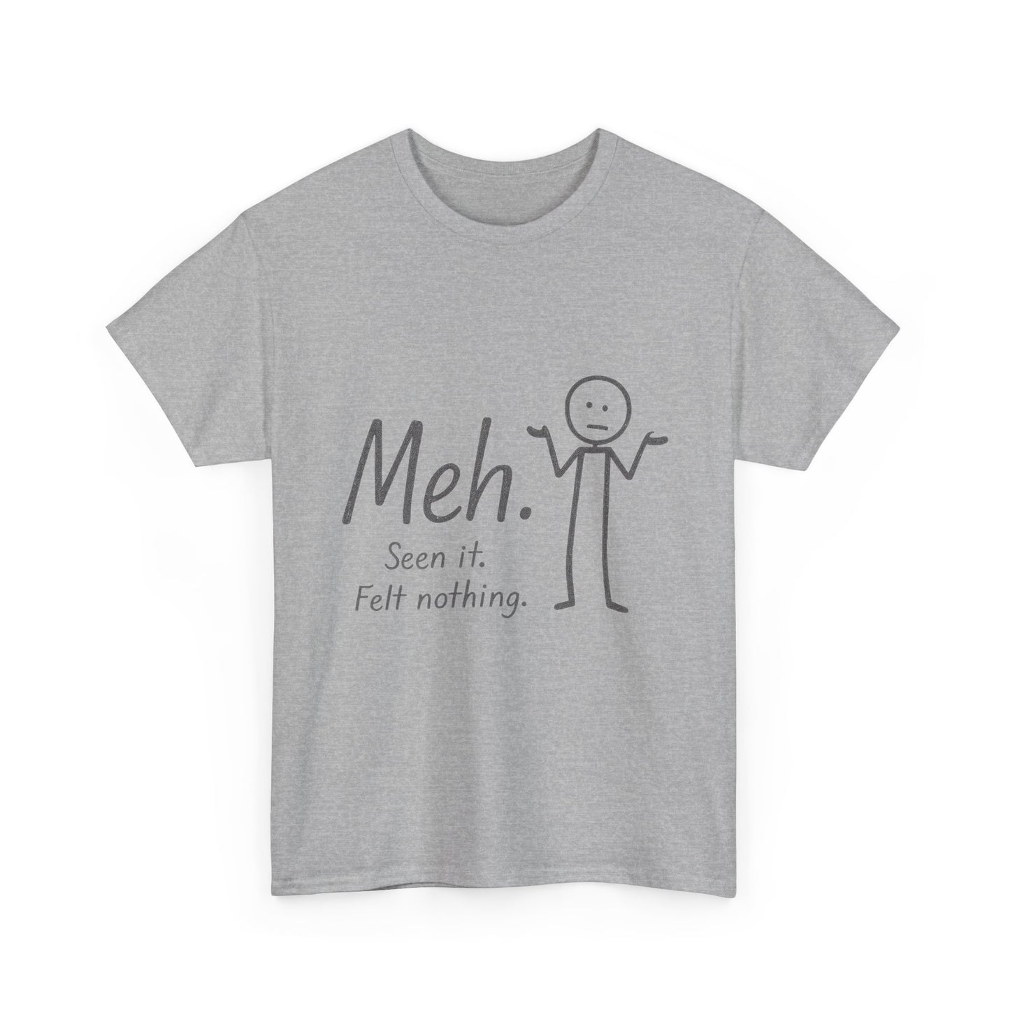 Funny Women's Heavy Cotton Tee, 'Meh' Graphic Shirt, Perfect Gift for Sarcastic Friends, Casual Wear, Birthdays, Everyday Humor, Comfy Tee