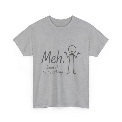 Funny Women's Heavy Cotton Tee, 'Meh' Graphic Shirt, Perfect Gift for Sarcastic Friends, Casual Wear, Birthdays, Everyday Humor, Comfy Tee
