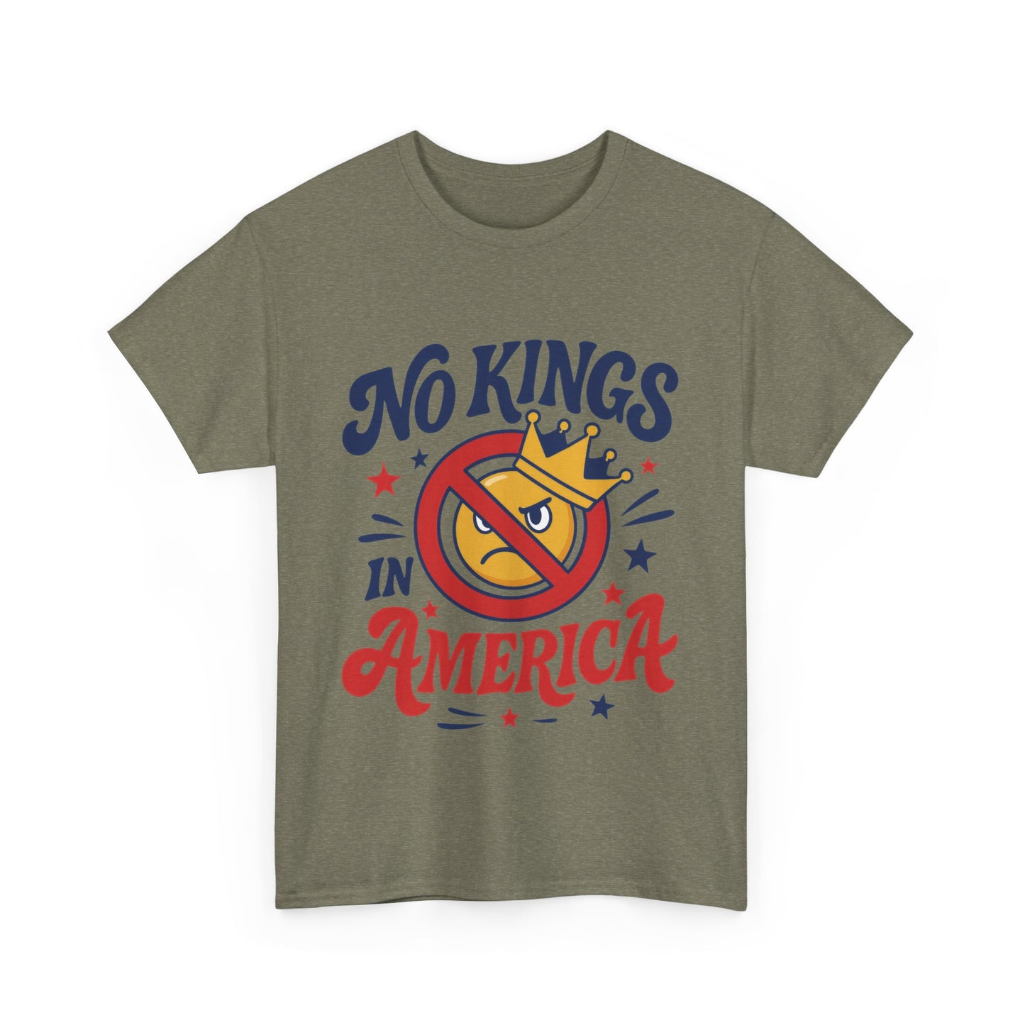 No Kings in America Unisex T-Shirt - Funny Patriotic Anti Monarchy Tee - 4th of July USA Shirt, Political Rallies, Statement Wear