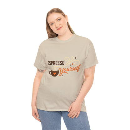 Espresso Yourself Coffee Lover Womens T-Shirt, Funny Barista Graphic Tee Gift