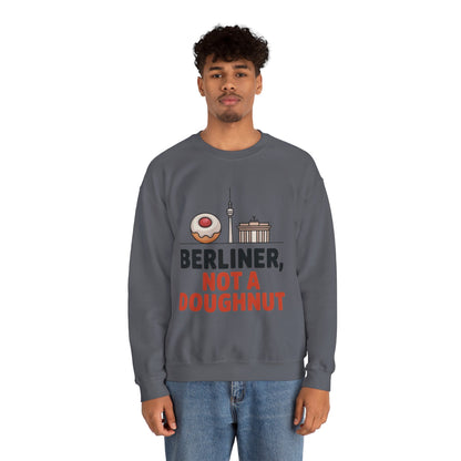 Mens Heavy Blend™ Crewneck Sweatshirt, Berliner Not a Doughnut Funny Berlin Mens Sweatshirt