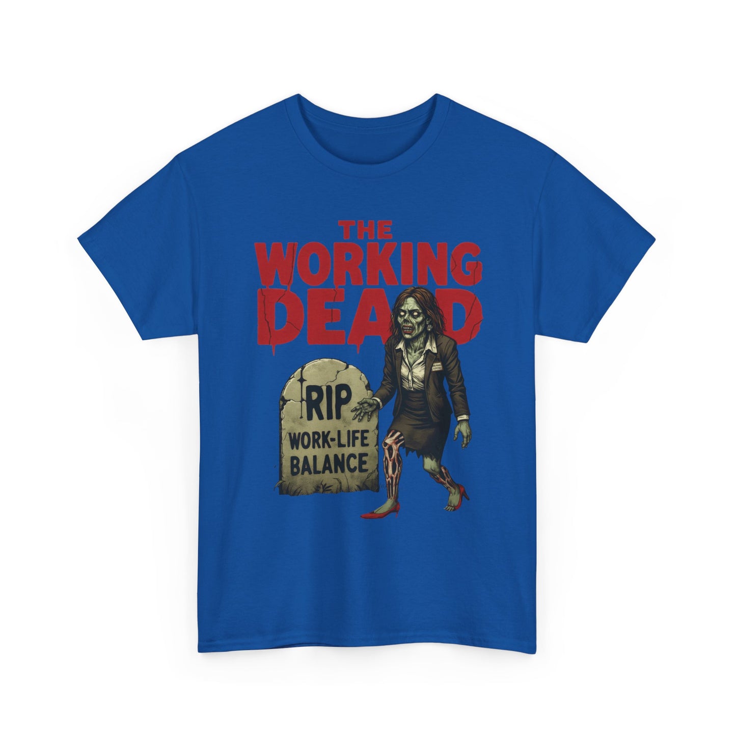 The Working Dead Women's Shirt, Funny Work Life Balance Zombie Tee, RIP Work Shirt, Halloween Office Humor, Overworked Shirt