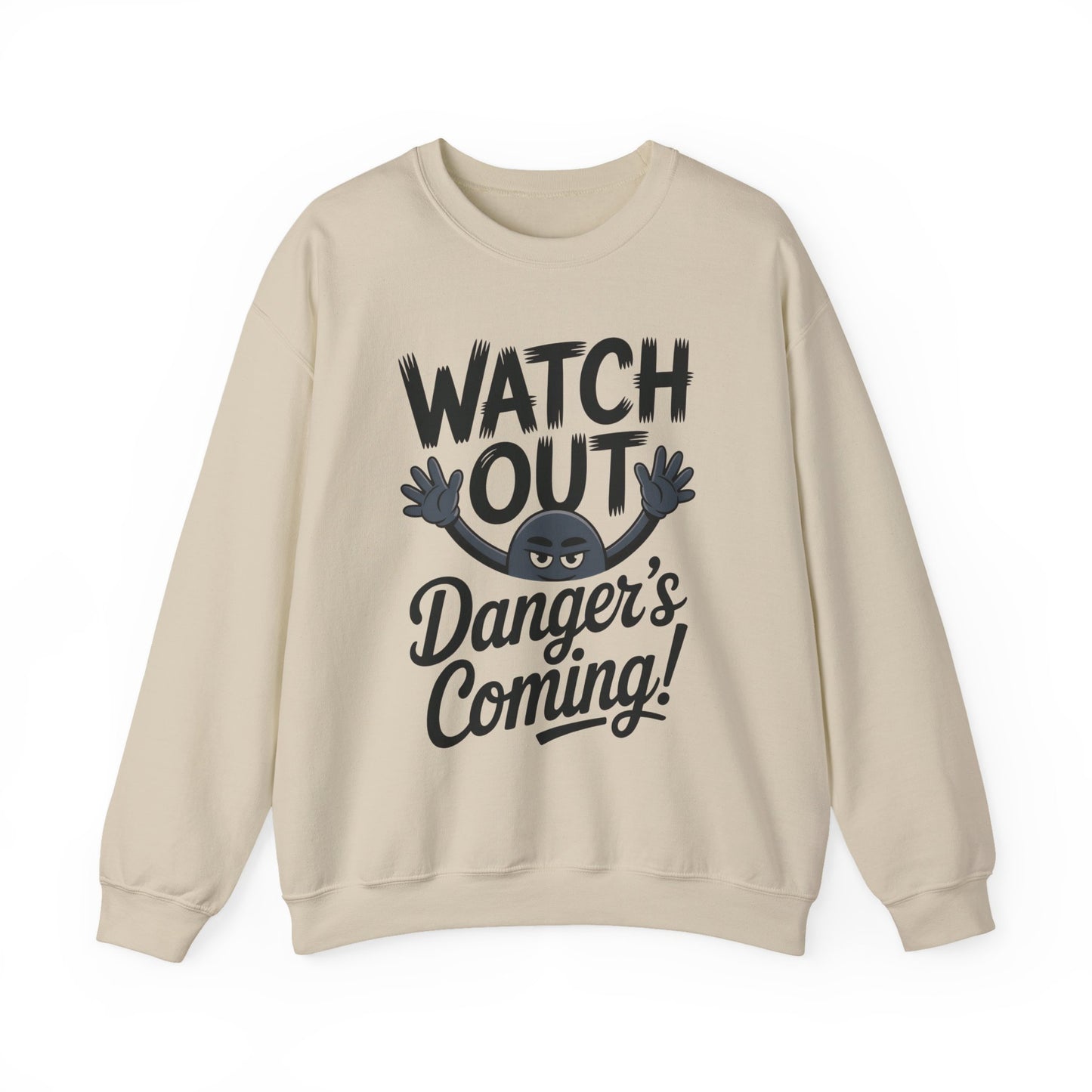 Mens Casual Crewneck Sweatshirt with Warning Message, Funny Gift for Friends, Cozy Layer for Everyone, Great for Halloween, Fall