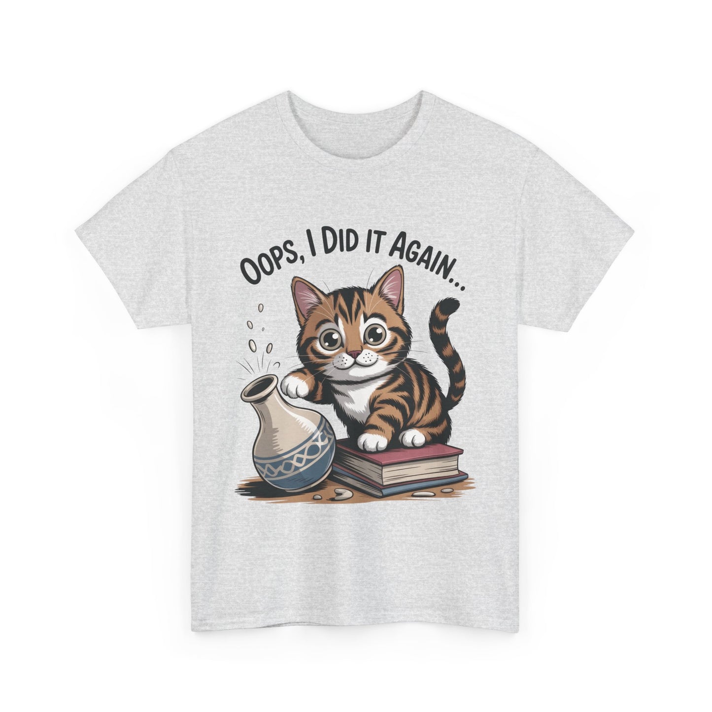 Playful Cat Women's Tee, Funny Oops I Did It Again Design, Cat Lover Gift, Casual Wear, Birthday Gift, Pet Lover Tee, Women's Gift