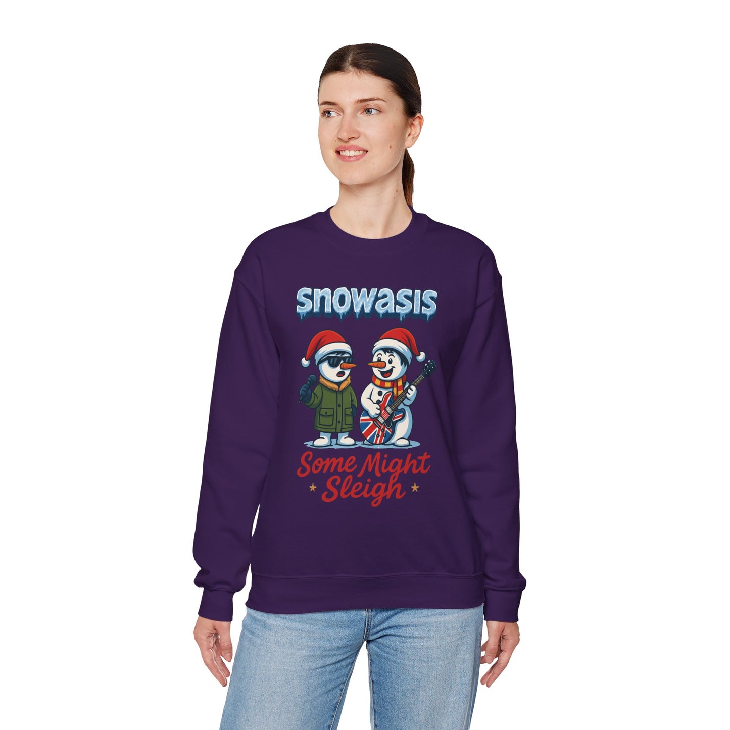 Snowasis Some Might Sleigh Women's Christmas Sweatshirt, Funny Retro Holiday Jumper