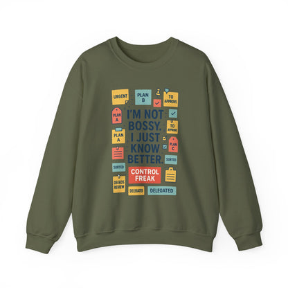 Funny Mens Control Freak Sweatshirt, Sarcastic Crewneck Gift for Him, Perfect Gift for Bossy Friends