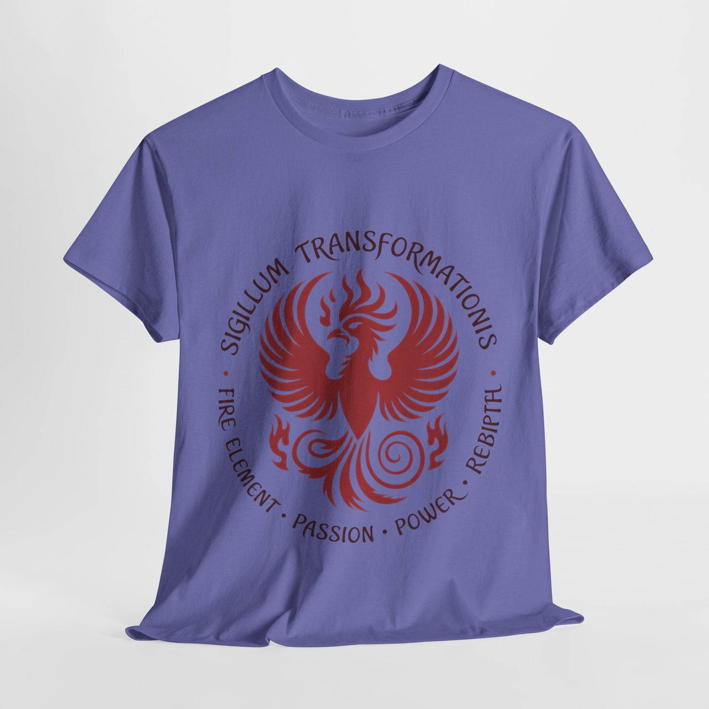 Phoenix Fire Element T-Shirt, Sigillum Transformationis Seal, Passion Power Rebirth Totem, Phoenix Symbol Unisex Tee, Spiritual Tee