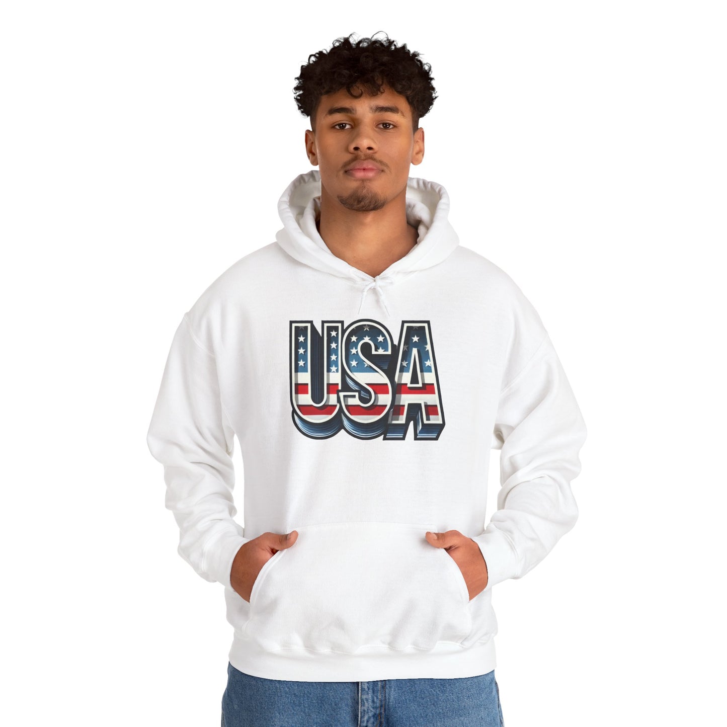 USA Flag Unisex Hoodie, Patriotic Sweatshirt, Independence Day Gift, American Pride Apparel, Casual Layering
