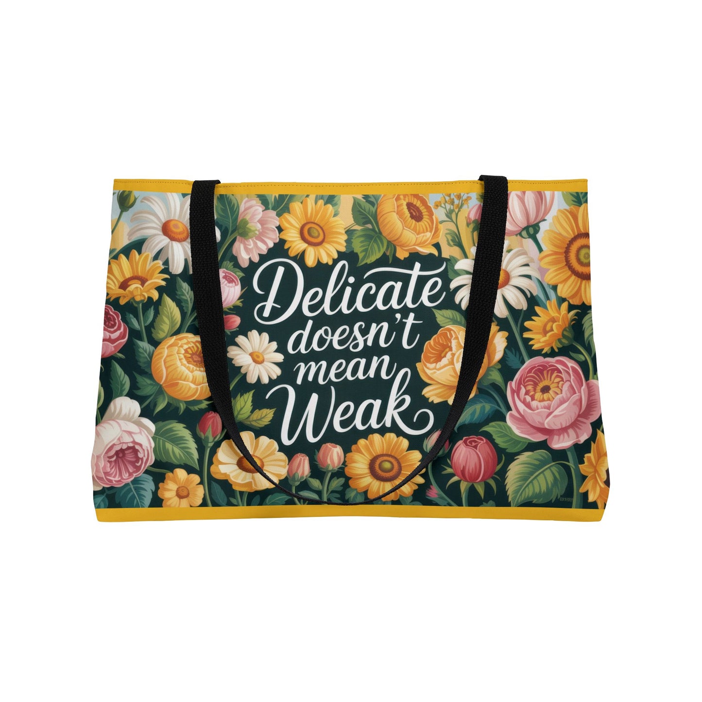 Floral Empowerment Weekender Tote Bag, Inspirational Travel Bag, Motivational Gift, Beach Bag, Gym Tote, Floral Print Carryall