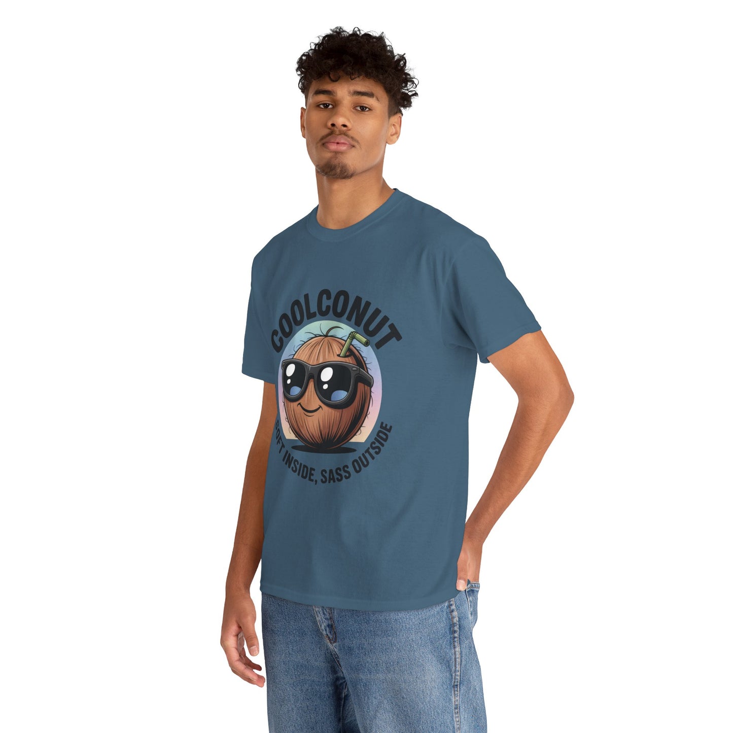 Coolconut Graphic Men's Tee, Soft Inside Sass Outside, Men's T-Shirt for Beach Lovers, Men's Fun Gift, Summer Vibes, Humor Apparel