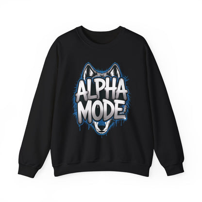 Mens Heavy Blend™ Crewneck Sweatshirt, Alpha Mode Mens Wolf Graphic Crewneck Sweatshirt
