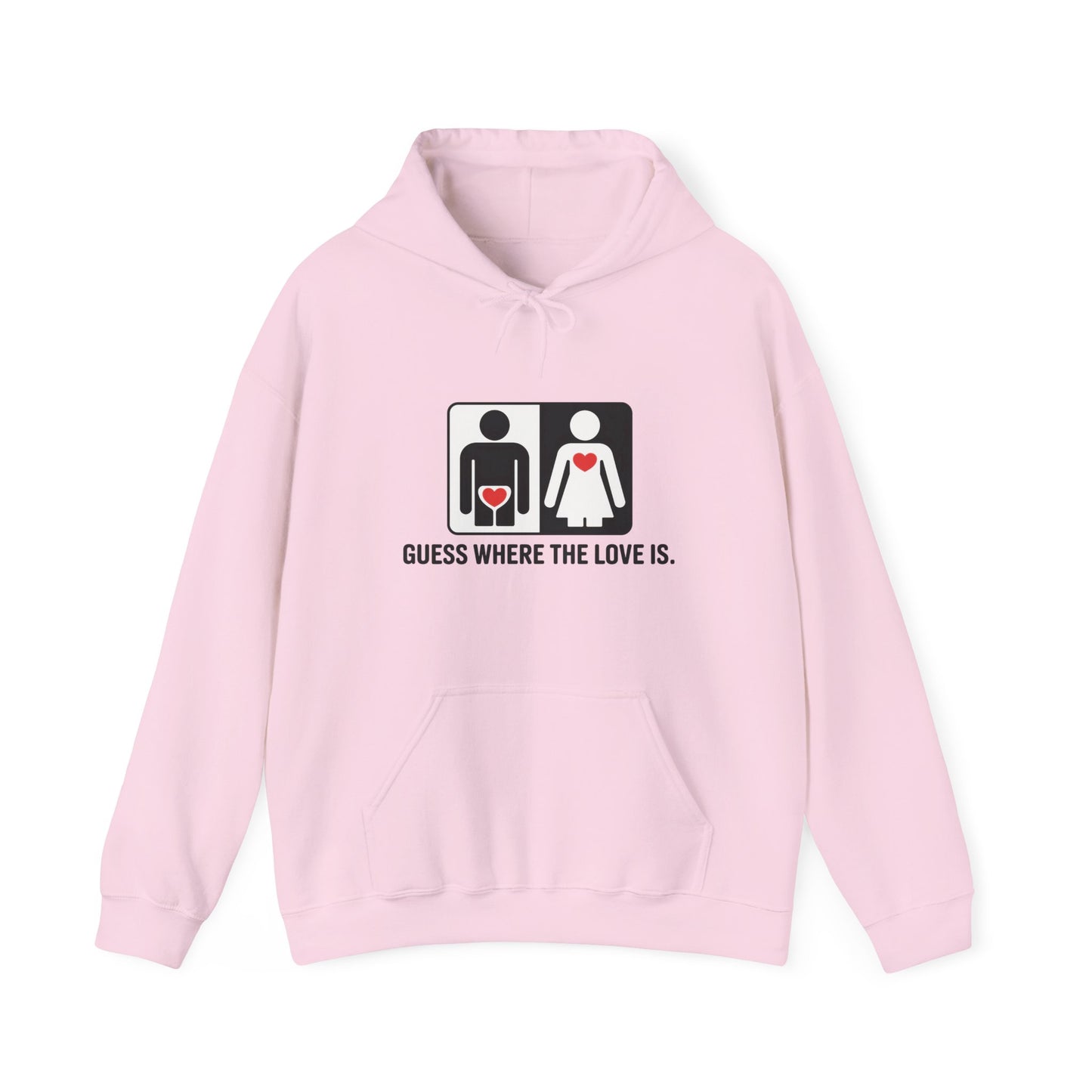 Guess Where the Love Is Hoodie, Cute Couples Hoodie, Valentines Day Gift, Matching Outfits, Witty Relationship Hoodie,  Love Joke Graphic