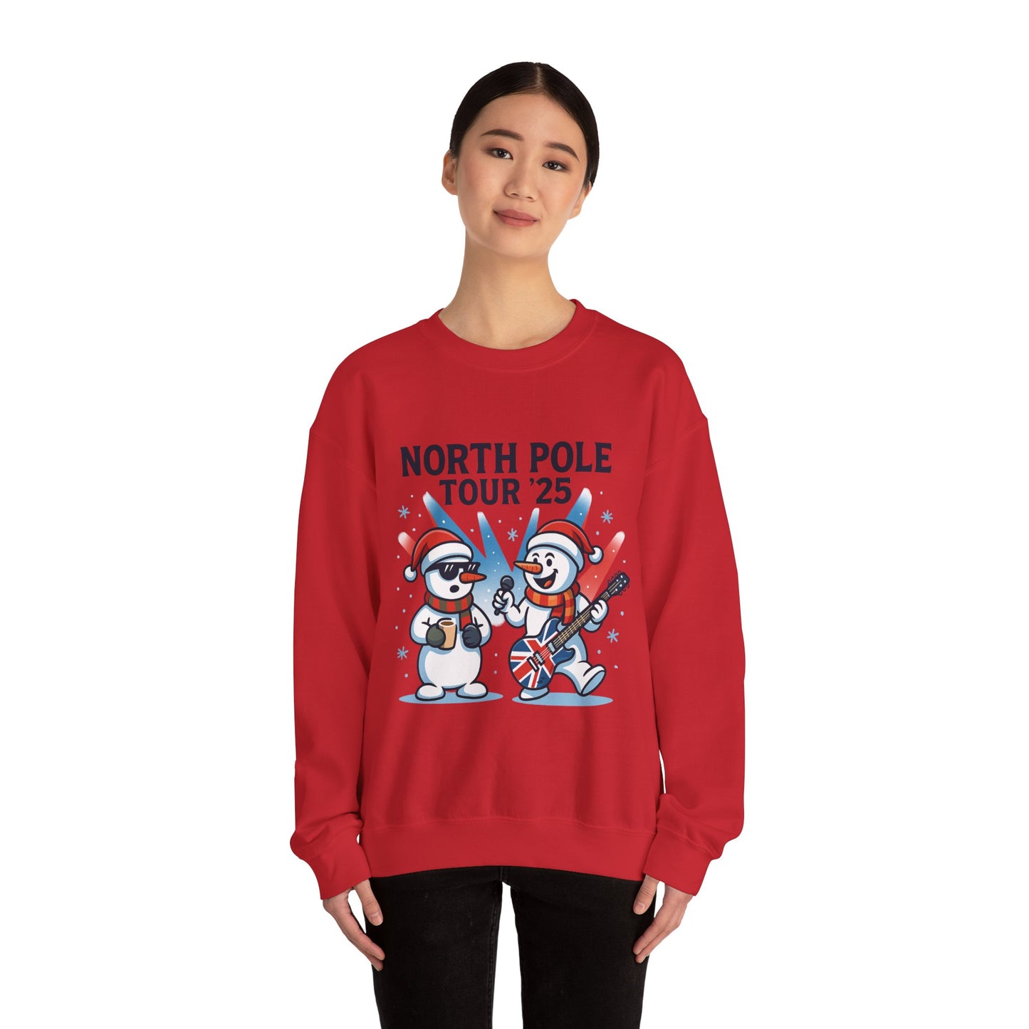 North Pole Tour 25 Women's Christmas Sweatshirt, Funny Rock Holiday Jumper