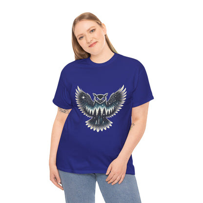 Mystical Owl Graphic Tee, Wildlife Lover Gift, Nature Shirt, Festival Wear, Boho Style, Night Bird Graphic T-Shirt
