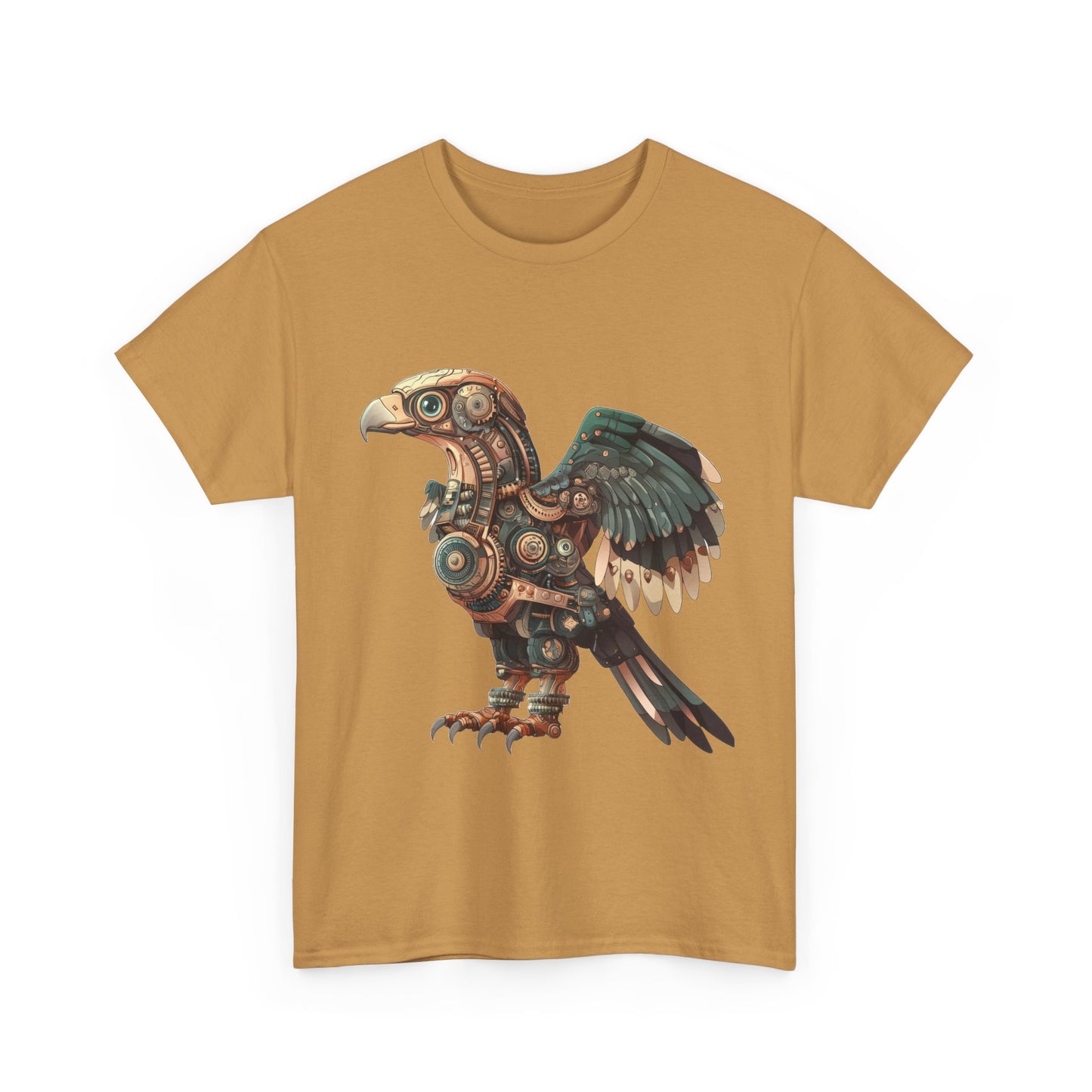 Steampunk Eagle Mens Tee, Cotton Tee with Mechanical Bird Design, Vintage Graphic Shirt, Gift for Bird Lovers, Unique Art Apparel