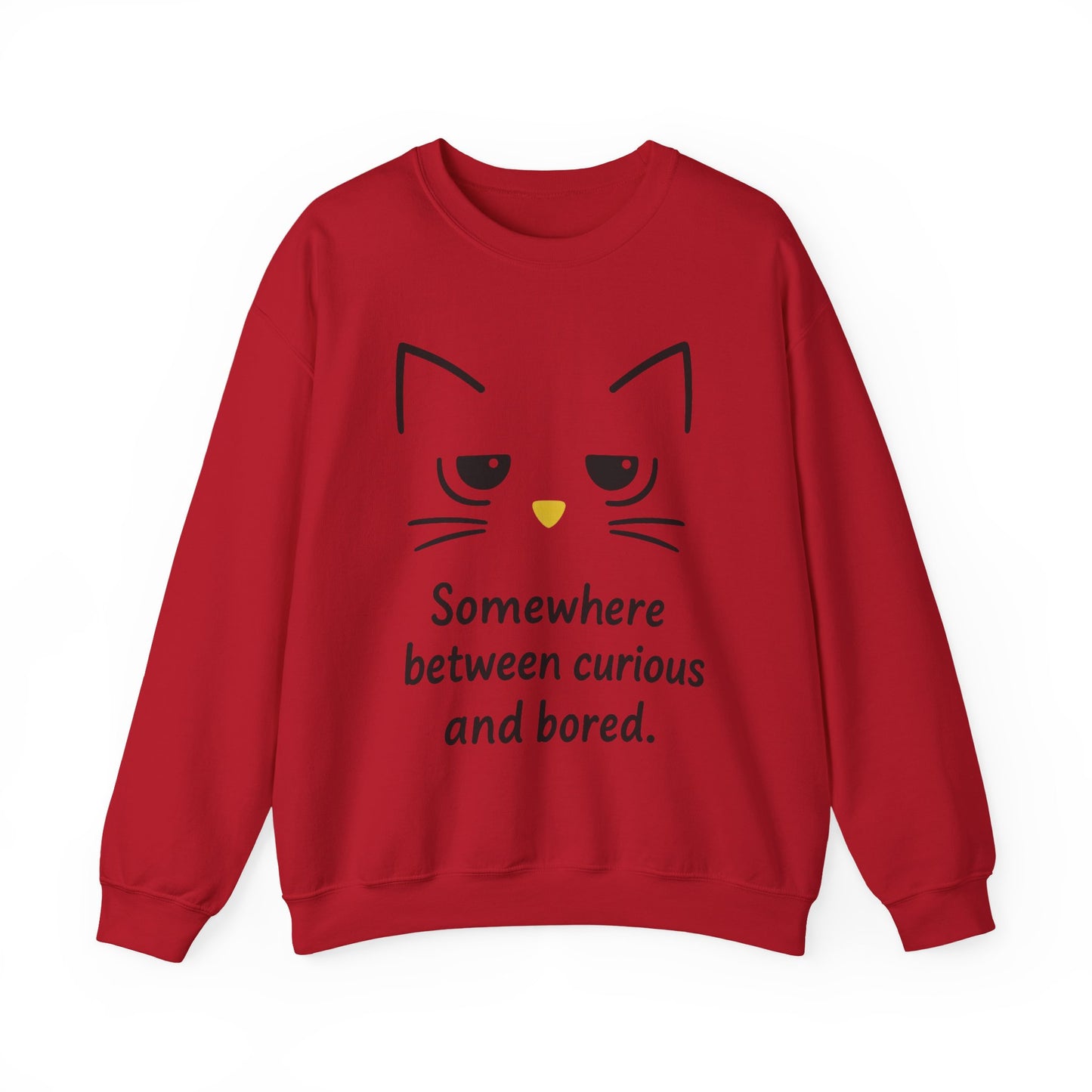 Whimsical Cat Crewneck Womens Sweatshirt, Cozy Relaxed Wear, Perfect Gift for Cat Lovers, Casual Everyday Style