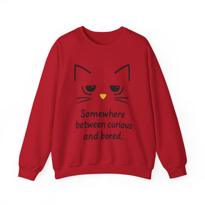 Whimsical Cat Crewneck Womens Sweatshirt, Cozy Relaxed Wear, Perfect Gift for Cat Lovers, Casual Everyday Style