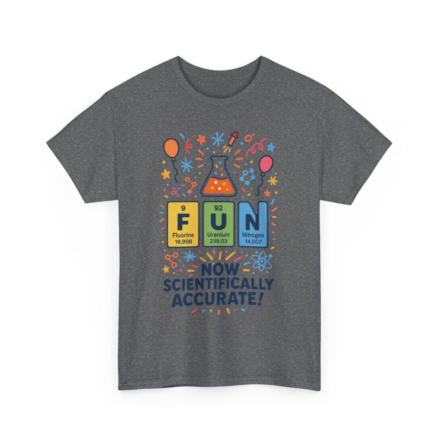 Fun Science Unisex Heavy Cotton Tee, Perfect for STEM Lovers, Gift for Science Teachers, FUN Periodic Table Tee,Nerdy Unisex Shirt
