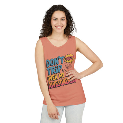 Funny Graphic Tank Top, Don't Trip Over My Awesomeness Tank, Womens Cotton Tank for Casual Wear, Gift for Friends, Birthday Gift, Humor Tee