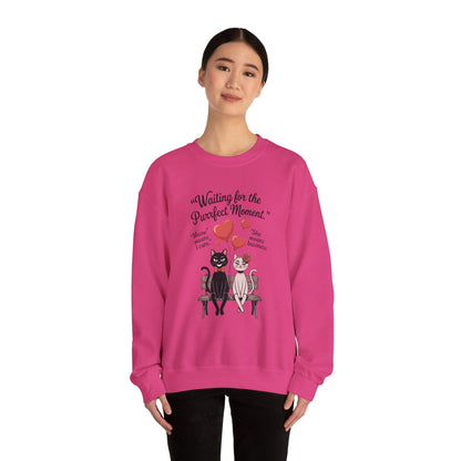 Cute Cat Lovers Womens Sweatshirt, Cozy Gift for Pet Owners, Perfect for Valentine's Day, Animal Lover Apparel, Relaxed Love Sweatshirt