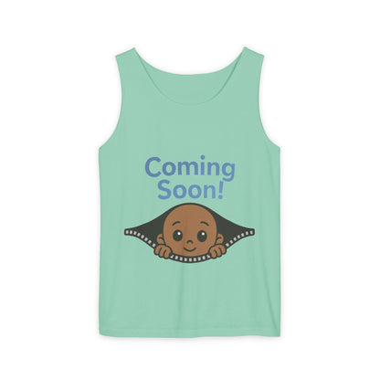Coming Soon Maternity Tank Top, Cute Baby Boy Pregnancy Announcement Tee, Funny Expecting Mom Gift, Gender Reveal Tee, Baby Shower Top