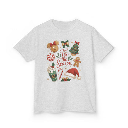 Tis the Season Christmas Shirt for Girls, Cute Holiday Cookie Tee, Kids Heavy Cotton™ Tee