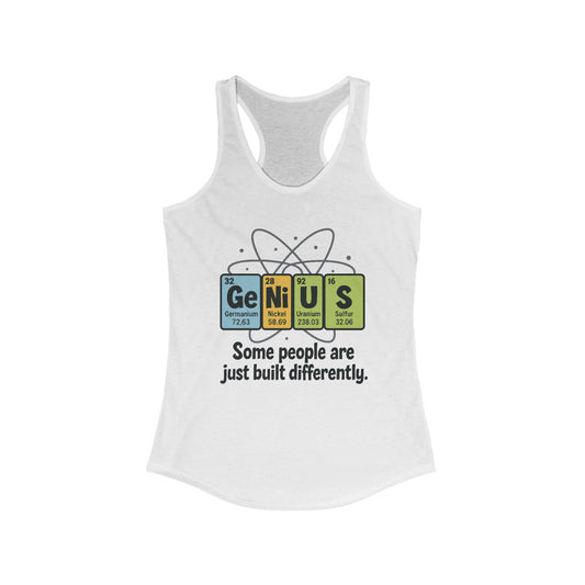 Funny Womens Genius Tank Top, Funny Science Tee, Nerdy Humor Shirt, Periodic Table Nerd Shirt, Science Humor Tank