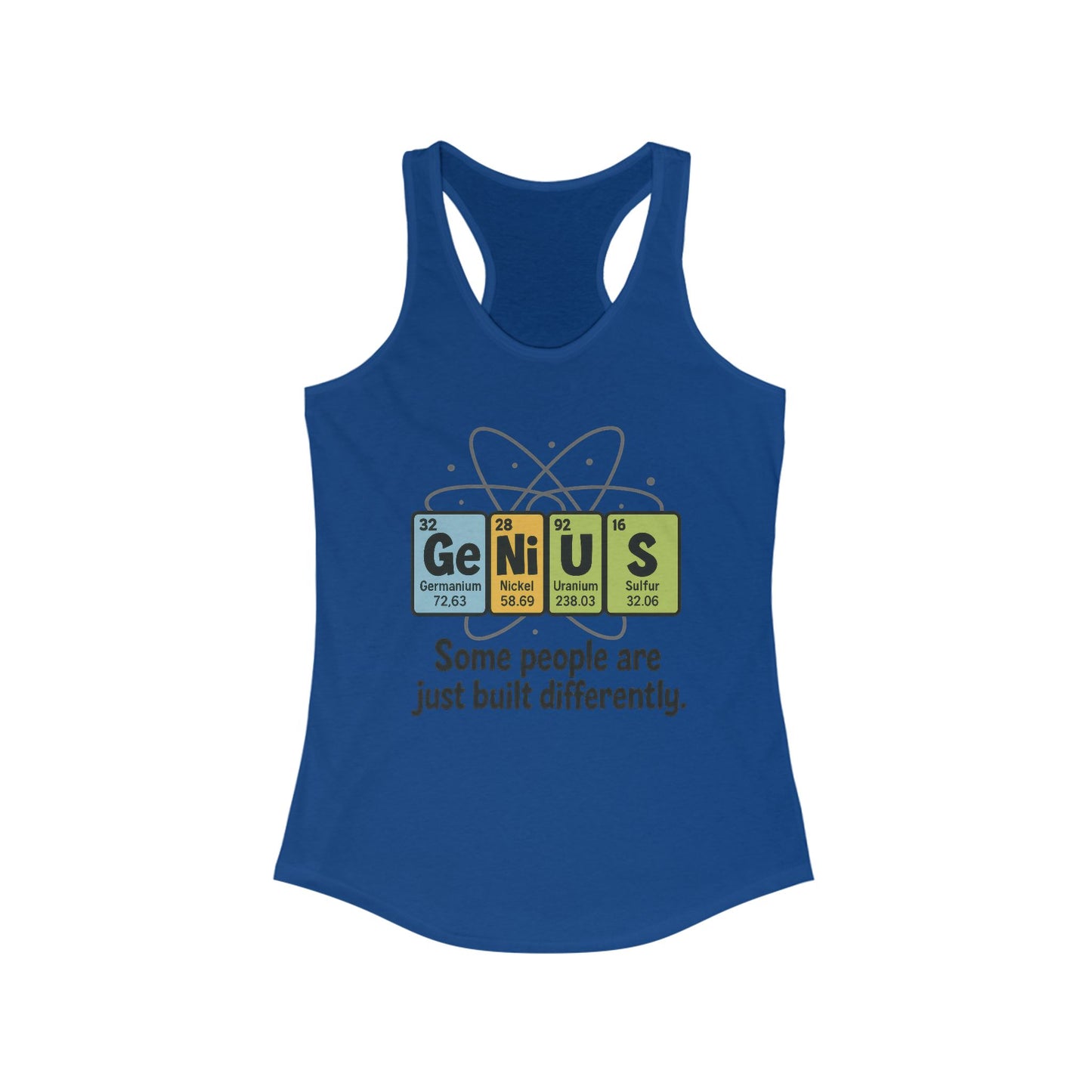 Funny Womens Genius Tank Top, Funny Science Tee, Nerdy Humor Shirt, Periodic Table Nerd Shirt, Science Humor Tank