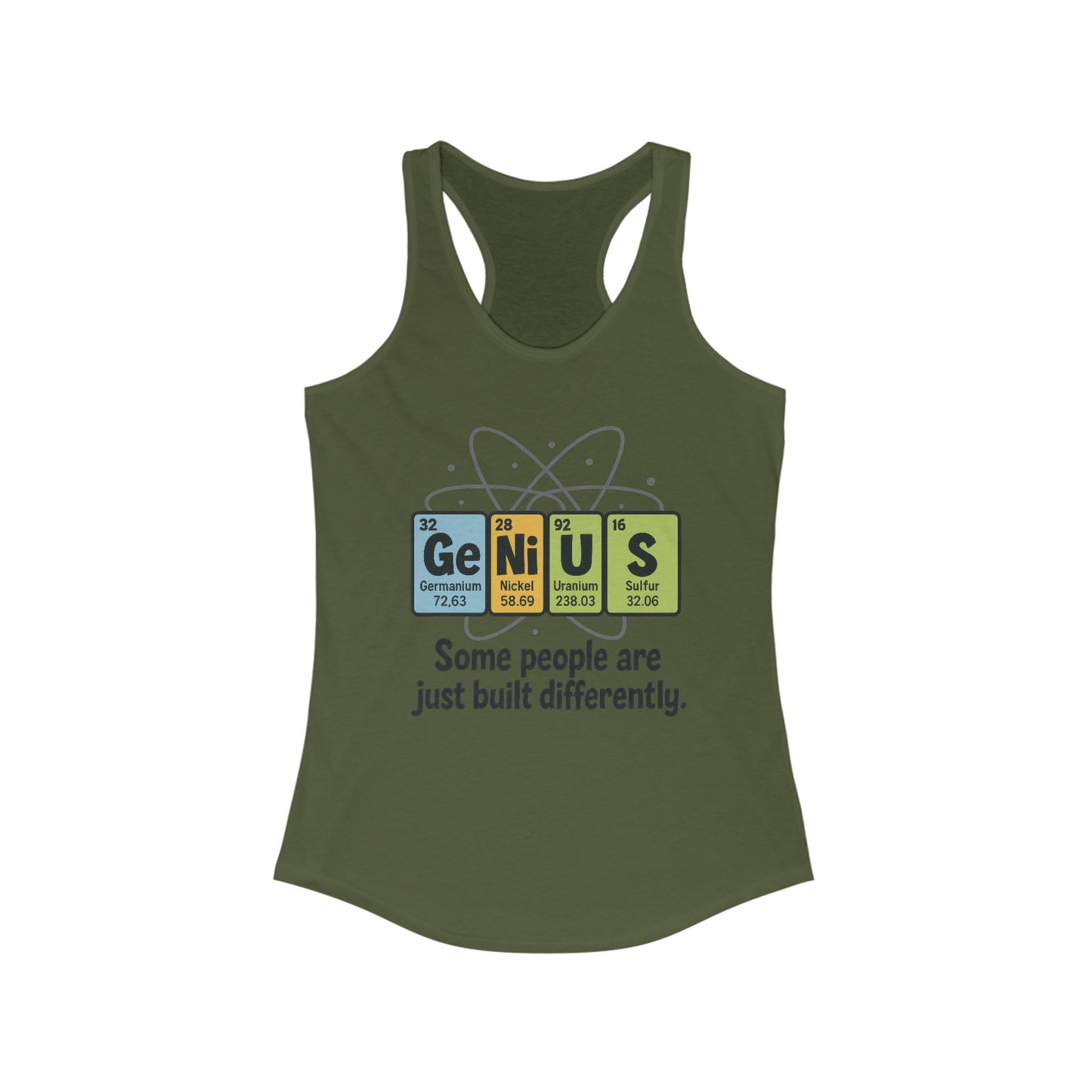 Funny Womens Genius Tank Top, Funny Science Tee, Nerdy Humor Shirt, Periodic Table Nerd Shirt, Science Humor Tank