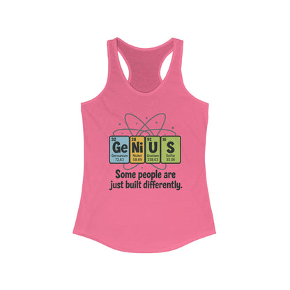 Funny Womens Genius Tank Top, Funny Science Tee, Nerdy Humor Shirt, Periodic Table Nerd Shirt, Science Humor Tank