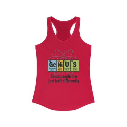 Funny Womens Genius Tank Top, Funny Science Tee, Nerdy Humor Shirt, Periodic Table Nerd Shirt, Science Humor Tank