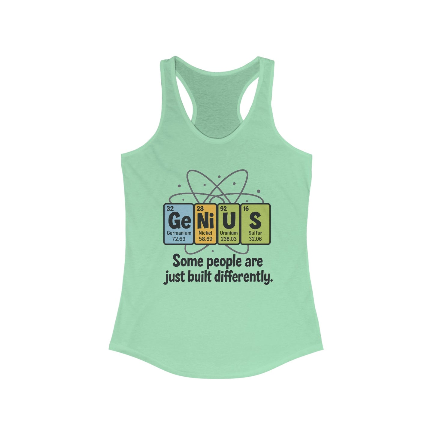 Funny Womens Genius Tank Top, Funny Science Tee, Nerdy Humor Shirt, Periodic Table Nerd Shirt, Science Humor Tank