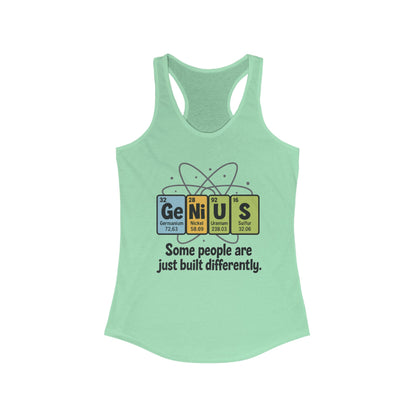 Funny Womens Genius Tank Top, Funny Science Tee, Nerdy Humor Shirt, Periodic Table Nerd Shirt, Science Humor Tank
