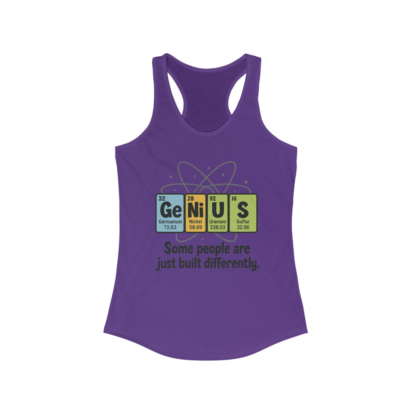 Funny Womens Genius Tank Top, Funny Science Tee, Nerdy Humor Shirt, Periodic Table Nerd Shirt, Science Humor Tank