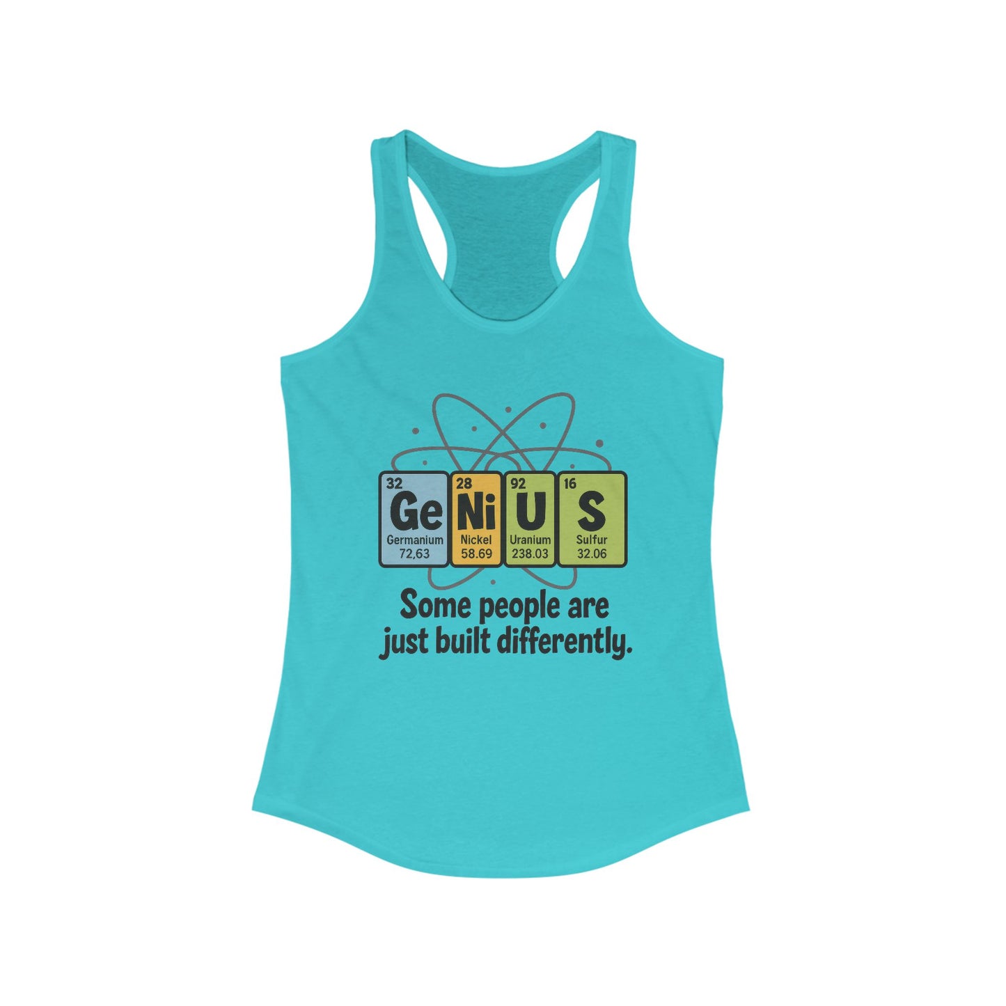 Funny Womens Genius Tank Top, Funny Science Tee, Nerdy Humor Shirt, Periodic Table Nerd Shirt, Science Humor Tank