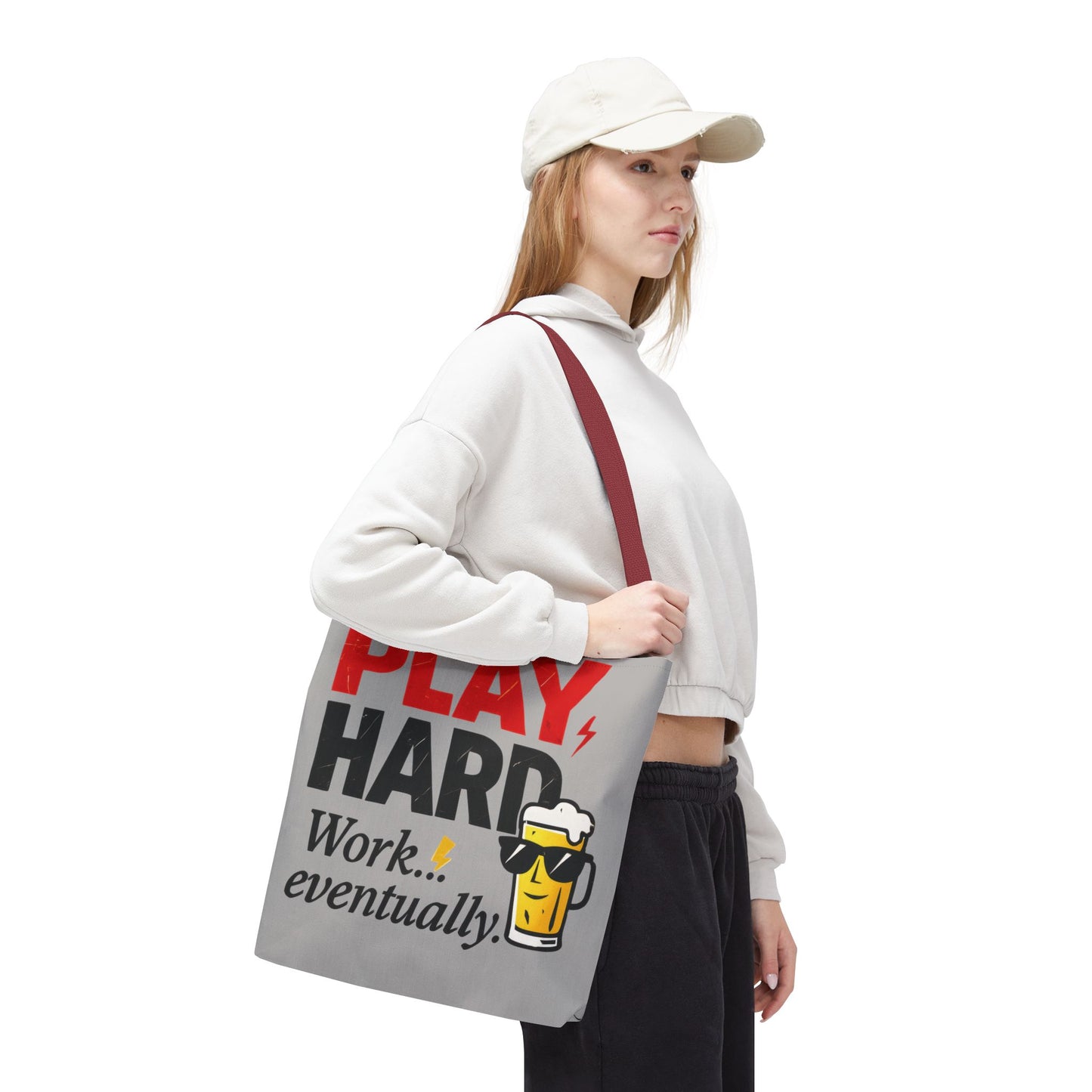 Play Hard Tote Bag - Fun, Stylish, Tote for Work & Play, Summer, Gift, Beach Bag, Everyday Carry, Beach Weekender Bag, large canvas bag