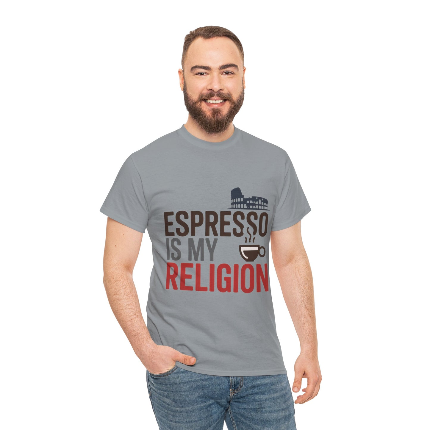 Espresso Is My Religion Coffee Rome Graphic Mens T-Shirt, Coffee Lover Gift