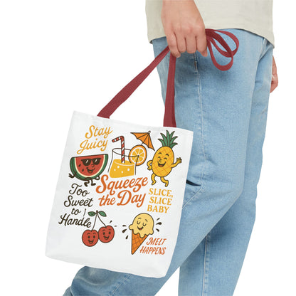 Juicy Summer Tote Bag, Fun Beach Carryall, Perfect for Grocery Shopping, Reusable Market Tote, Cute Gift for Fruit Lovers, Large Tote Bag