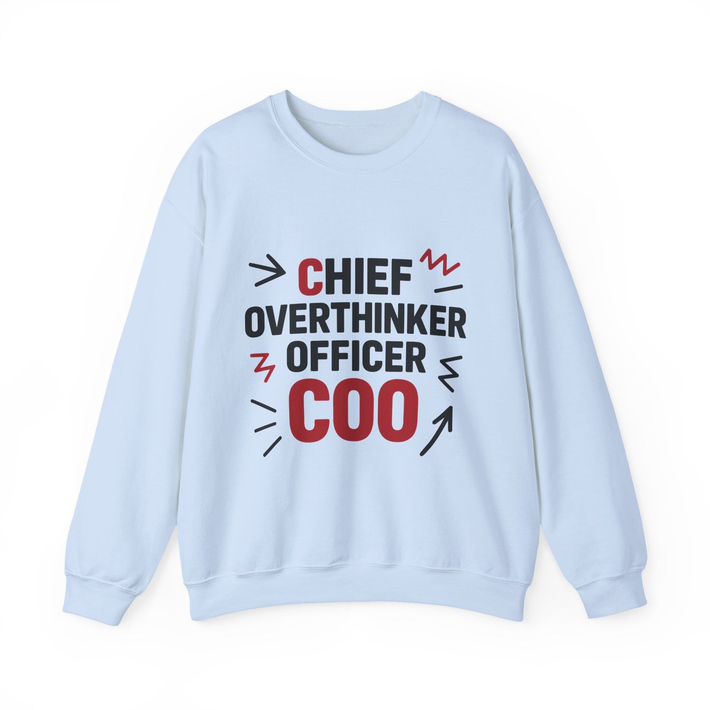 Chief Overthinker Officer Men's Sweatshirt, COO Funny Office Humor Graphic Pullover, Men's Heavy Blend™ Crewneck Sweatshirt