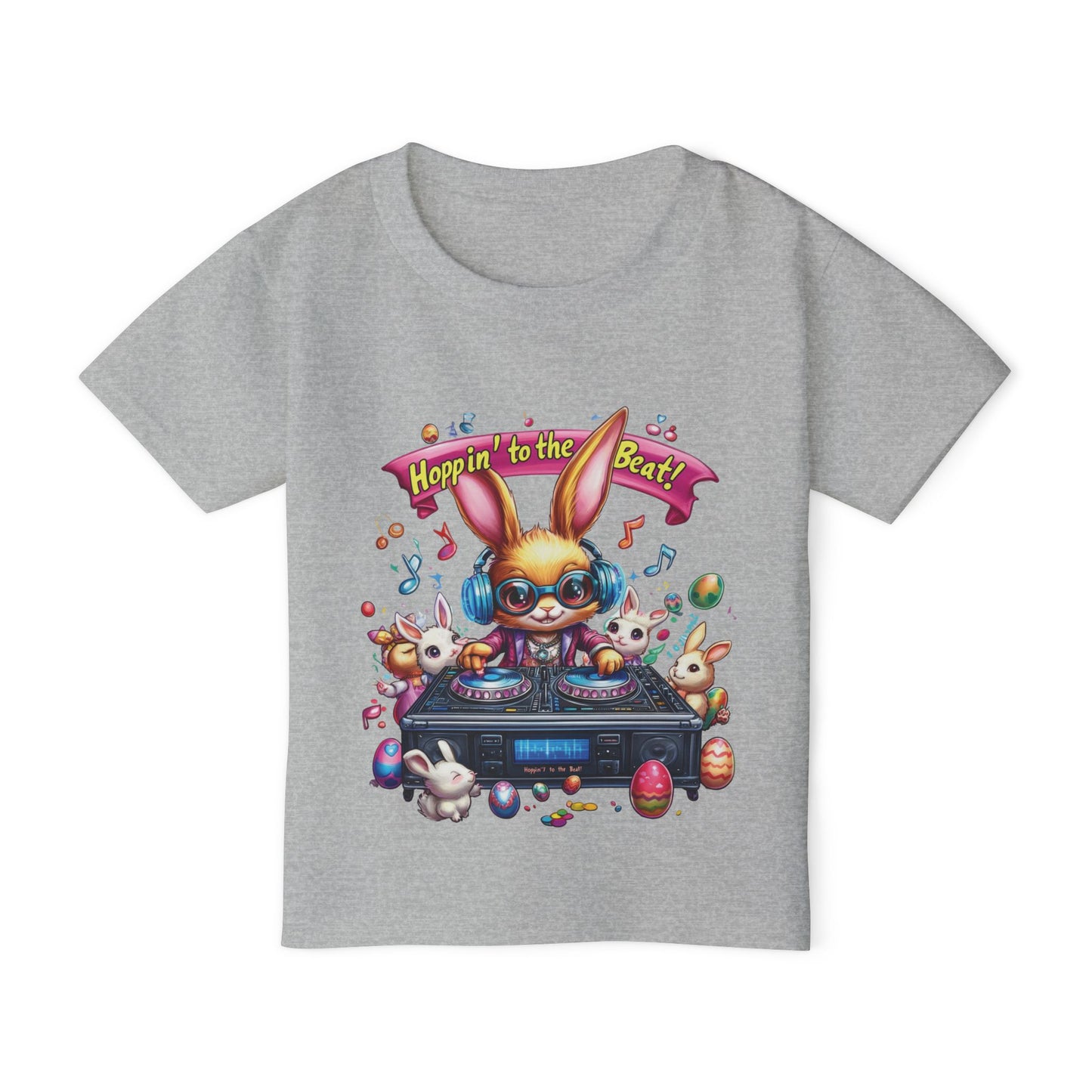 DJ Bunny Easter Toddler T-Shirt - Fun Music Bunny Tee for Kids Ages 2 - 6, Hoppin to the Beat Design, Cute Spring Holiday Gift Idea
