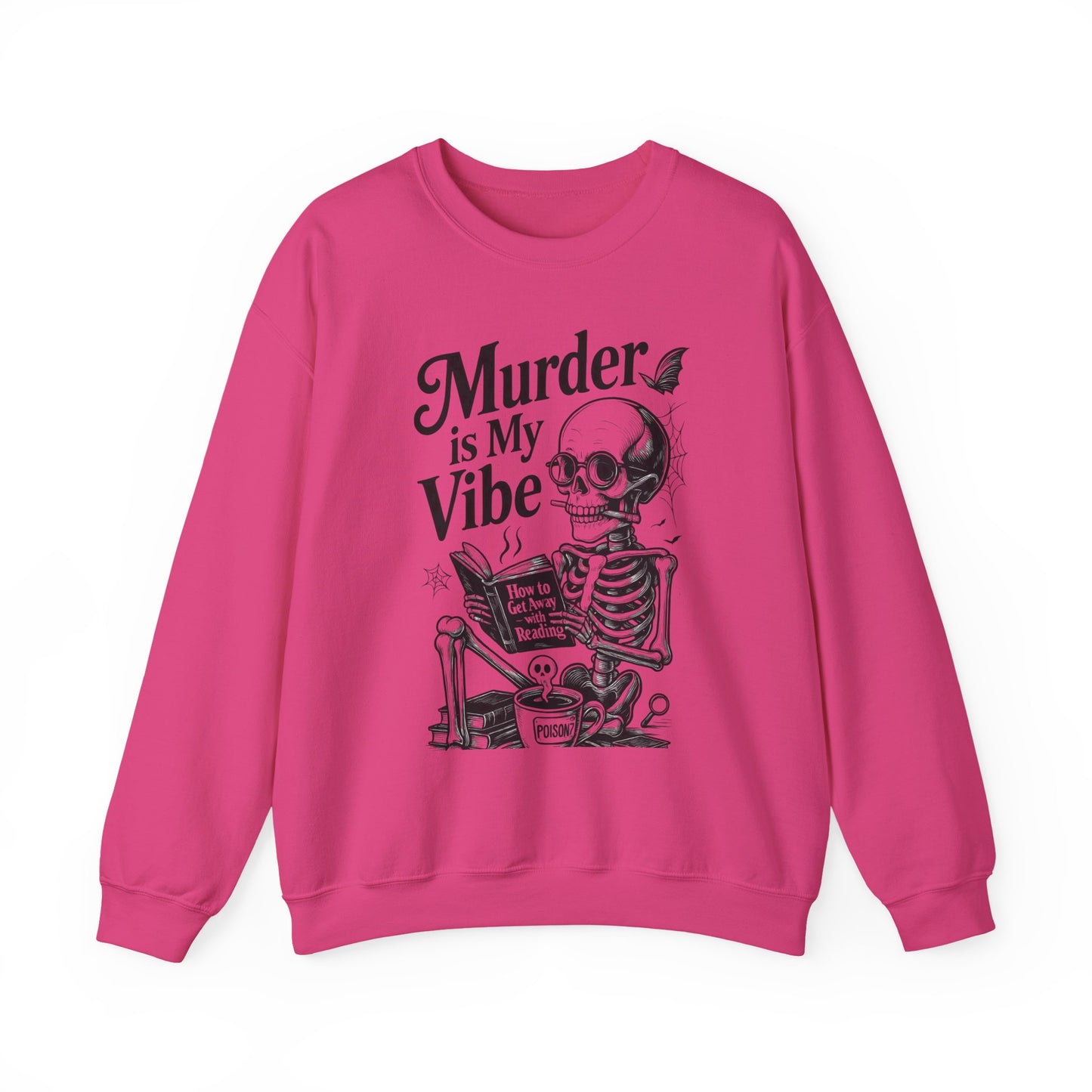 Womens Murder is My Vibe Crewneck Sweatshirt, Cozy Gift for Halloween, Unique Sweatshirt, Skull Graphic, Fall Fashion, Unisex Pullover