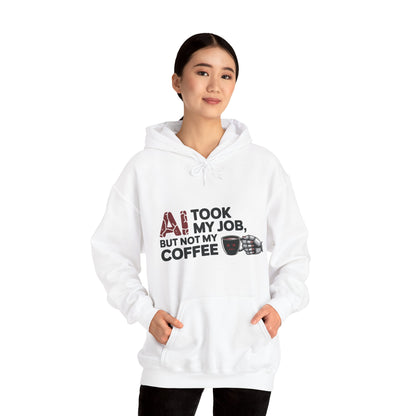 Women's AI Coffee Hoodie, Funny Robot Humor Pullover, Geek Job Joke Sweatshirt Gift, Sarcastic Work Shirt, Office Humor
