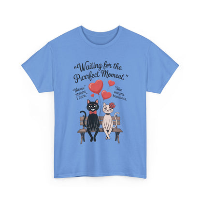 Cute Cat Lovers Tee, Womens Heavy Cotton Tee for Pet Owners, Funny Cat Shirt, Gift for Cat Lovers, Casual T-Shirt, Animal Art Tee